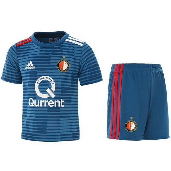 Camiseta Feyenoord Rotterdam Replica Segunda Ropa Niños 2018/19 Azul